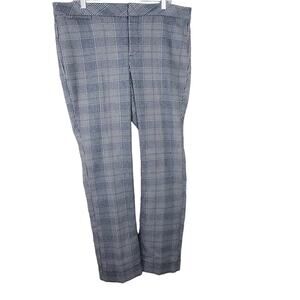 NYDJ High Waisted Straight Leg Glen Plaid Houndstooth Trouser Pants